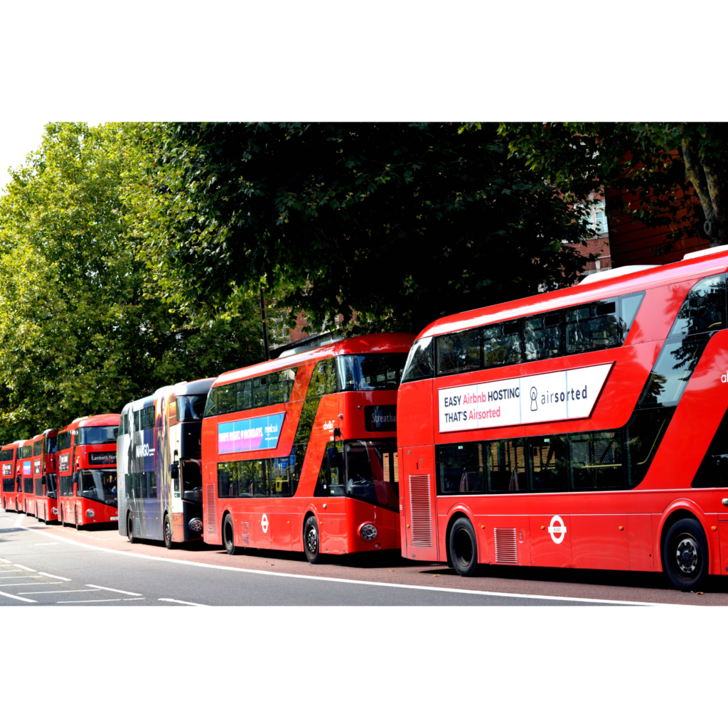 Buses in London.